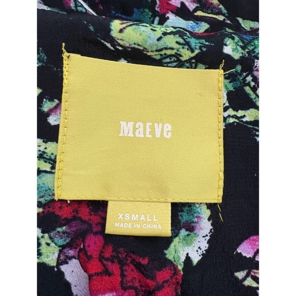 Maeve Floral Print Tunic Dress V-Neck 3/4 Sleeve Pockets XS - Picture 4 of 10